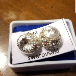 Mexican silver earring with Swarovski Crystals